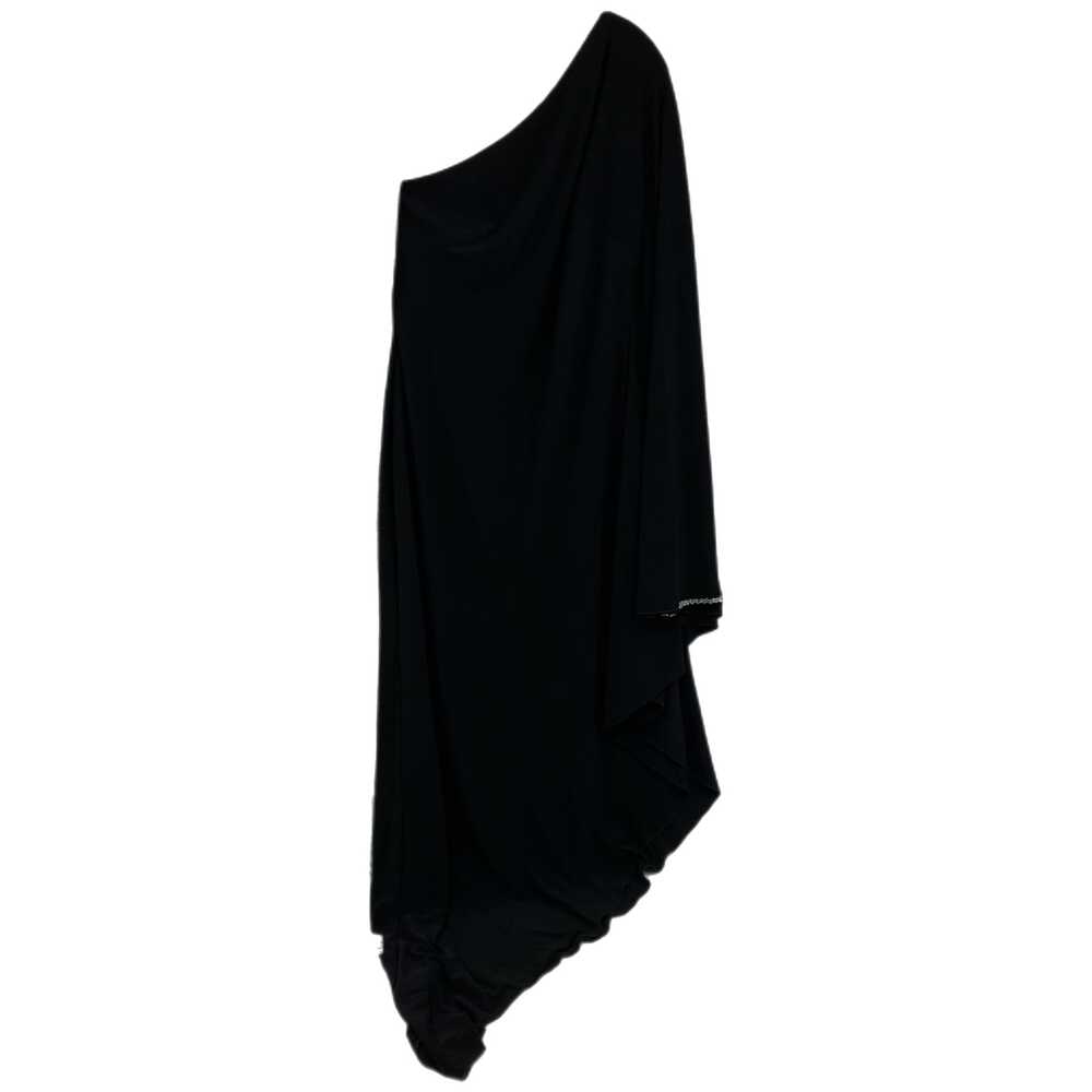 Ieena for MacDuggal Black Beaded One-Shoulder Maxi Dress | Size 4